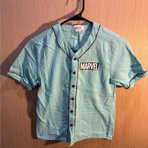 Marvel Kids Light Blue Baseball Jersey Size 6